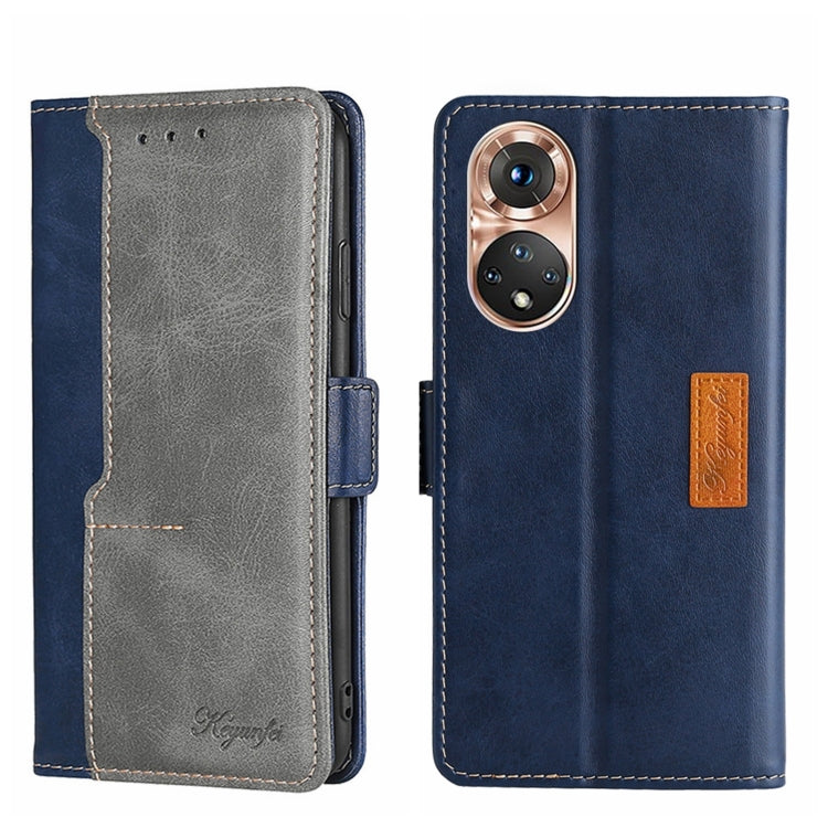 For Honor 50 Contrast Color Side Buckle Leather Phone Case