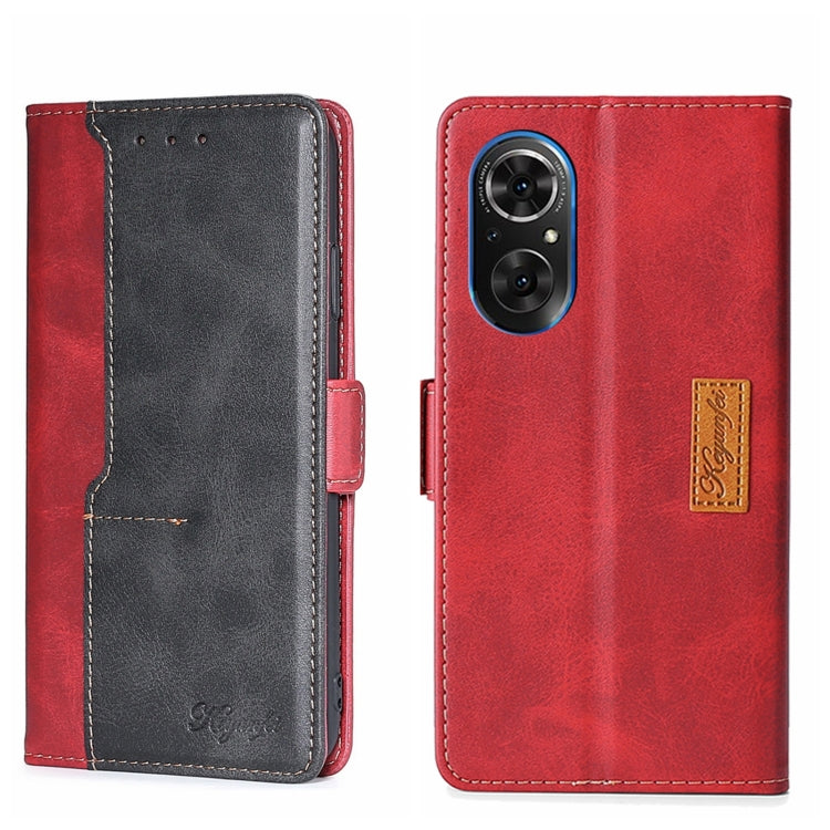 For Honor 50 SE Contrast Color Side Buckle Leather Phone Case