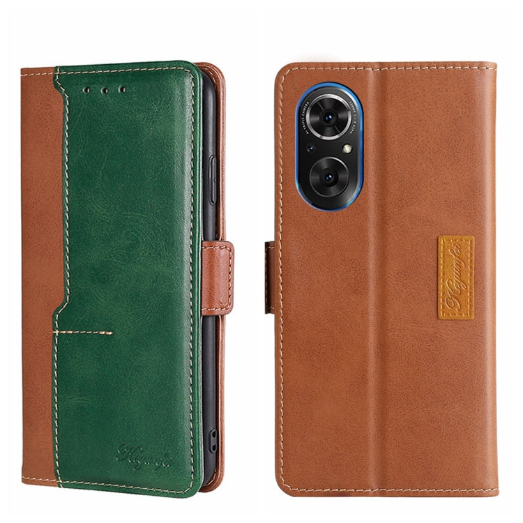 For Honor 50 SE Contrast Color Side Buckle Leather Phone Case