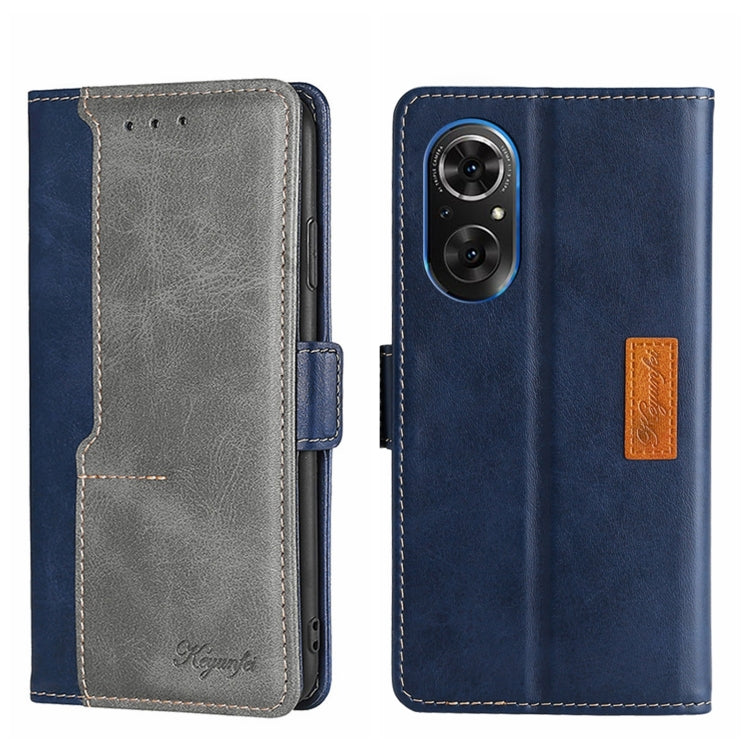 For Honor 50 SE Contrast Color Side Buckle Leather Phone Case