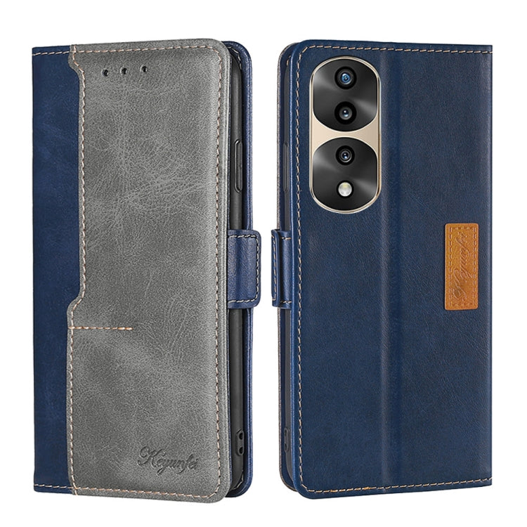 For Honor 70 Pro/70 Pro+ Contrast Color Side Buckle Leather Phone Case