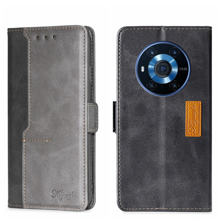 For Honor Magic3 Contrast Color Side Buckle Leather Phone Case