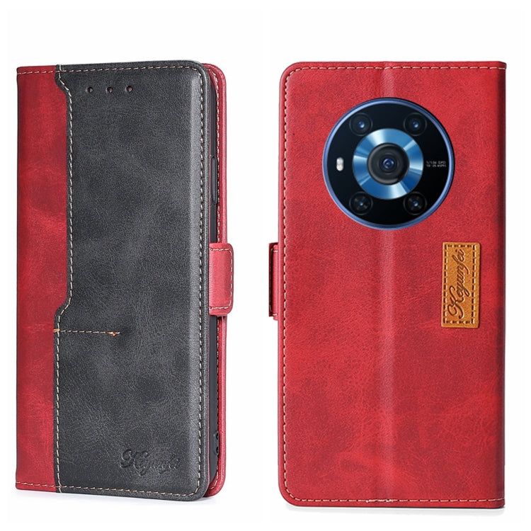 For Honor Magic3 Contrast Color Side Buckle Leather Phone Case