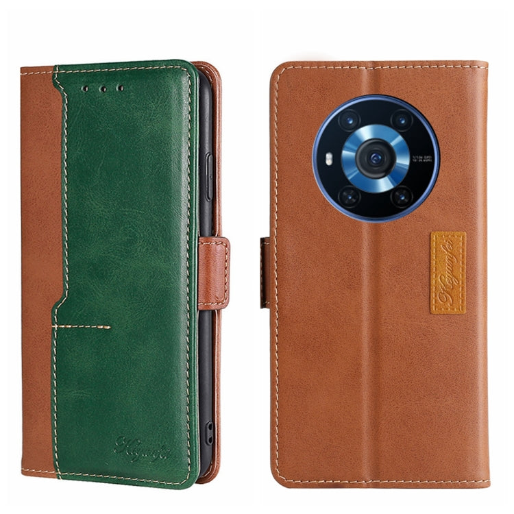 For Honor Magic3 Contrast Color Side Buckle Leather Phone Case