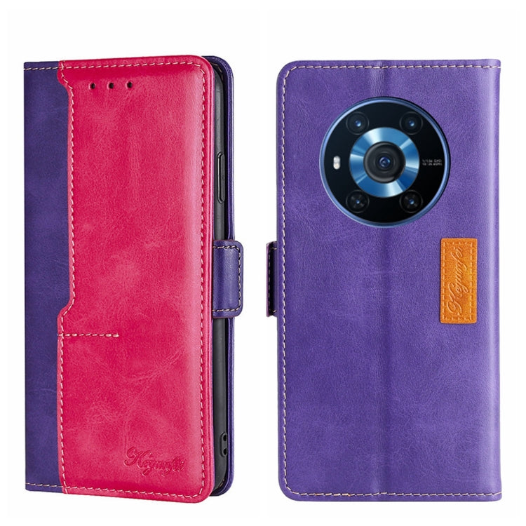 For Honor Magic3 Contrast Color Side Buckle Leather Phone Case