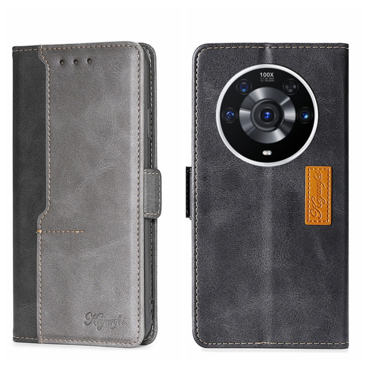 For Honor Magic3 Pro Contrast Color Side Buckle Leather Phone Case
