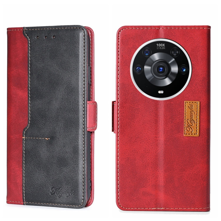 For Honor Magic3 Pro Contrast Color Side Buckle Leather Phone Case