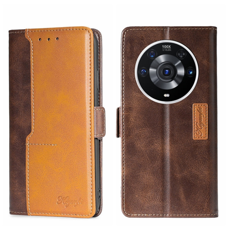 For Honor Magic3 Pro Contrast Color Side Buckle Leather Phone Case