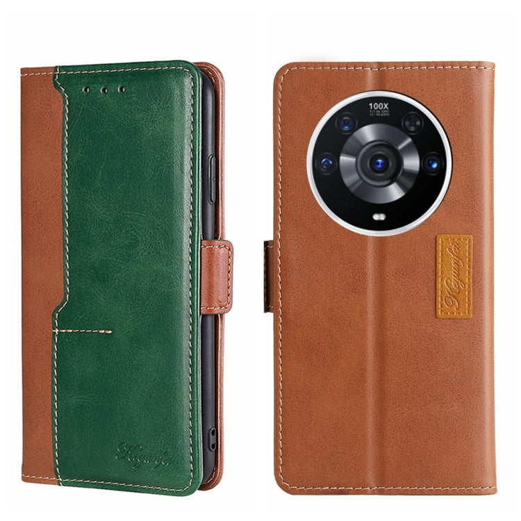 For Honor Magic3 Pro Contrast Color Side Buckle Leather Phone Case