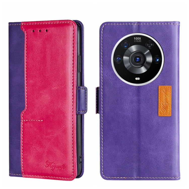 For Honor Magic3 Pro Contrast Color Side Buckle Leather Phone Case