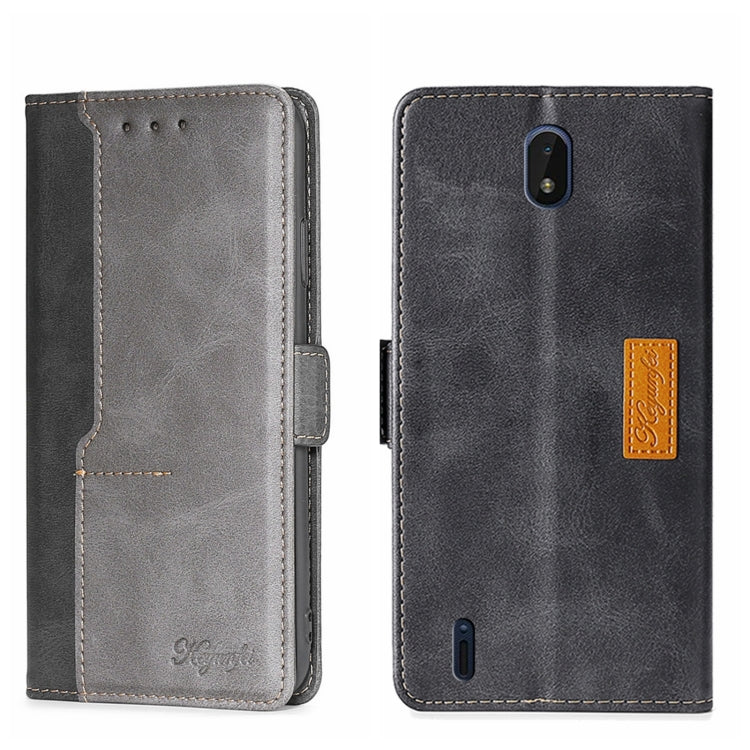 For Nokia C01 Plus/C1 2nd Editon Contrast Color Side Buckle Leather Phone Case