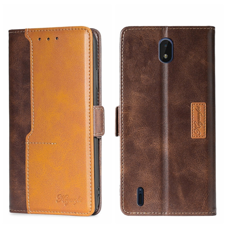 For Nokia C01 Plus/C1 2nd Editon Contrast Color Side Buckle Leather Phone Case