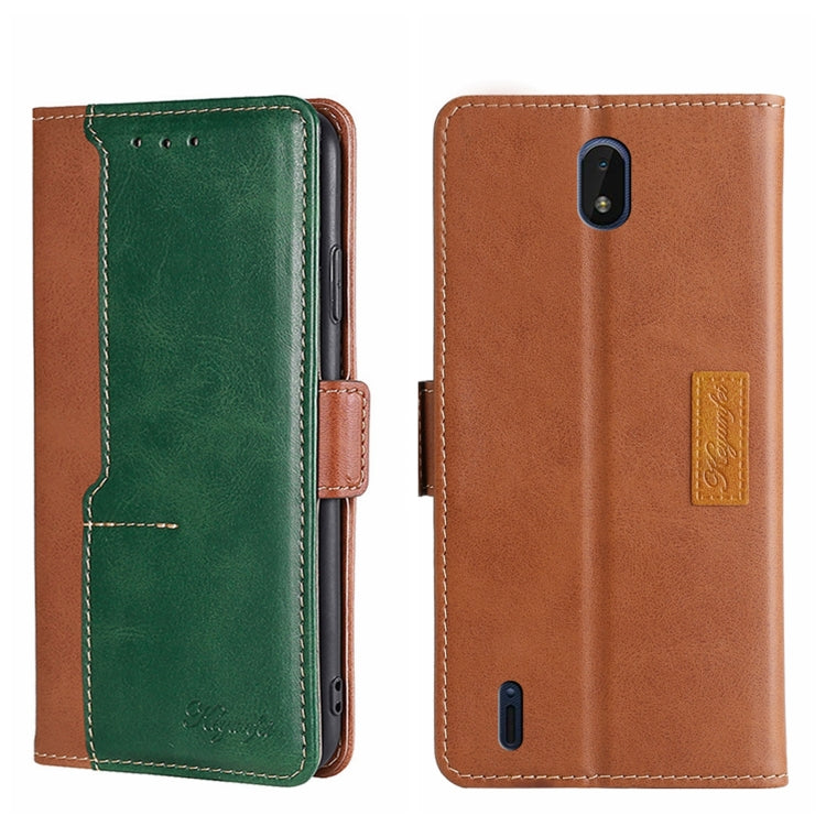 For Nokia C01 Plus/C1 2nd Editon Contrast Color Side Buckle Leather Phone Case
