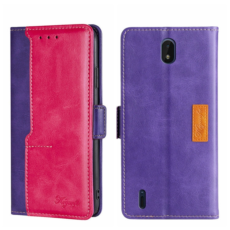 For Nokia C01 Plus/C1 2nd Editon Contrast Color Side Buckle Leather Phone Case