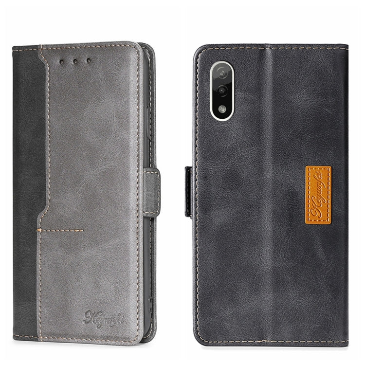 For Sony Xperia ACE II Contrast Color Side Buckle Leather Phone Case
