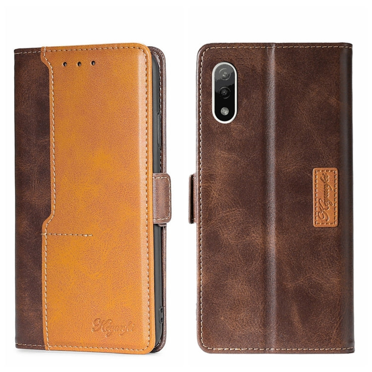 For Sony Xperia ACE II Contrast Color Side Buckle Leather Phone Case