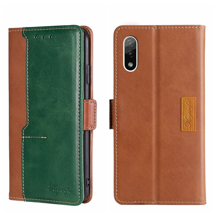 For Sony Xperia ACE II Contrast Color Side Buckle Leather Phone Case