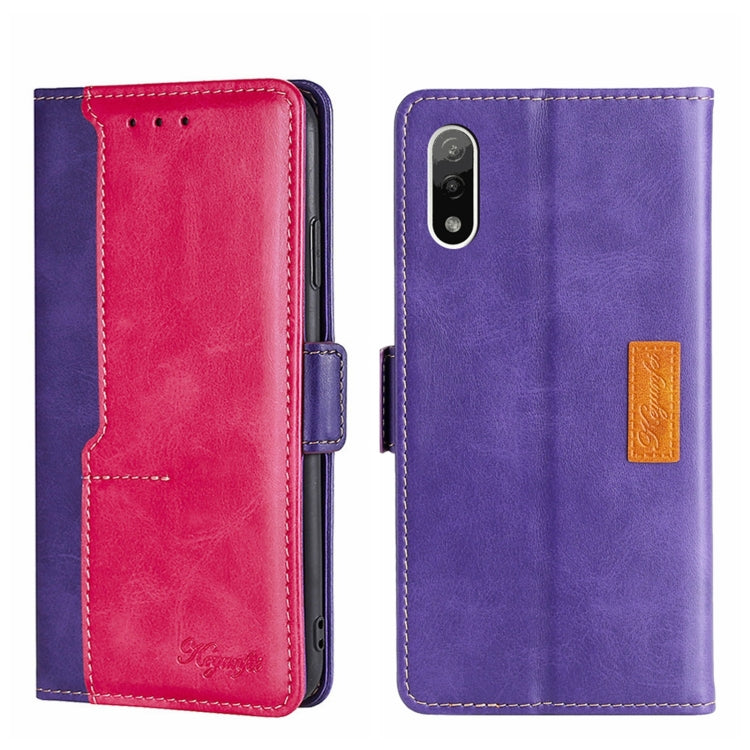 For Sony Xperia ACE II Contrast Color Side Buckle Leather Phone Case