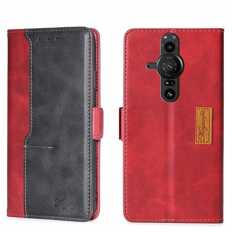 For Sony Xperia Pro-I Contrast Color Side Buckle Leather Phone Case