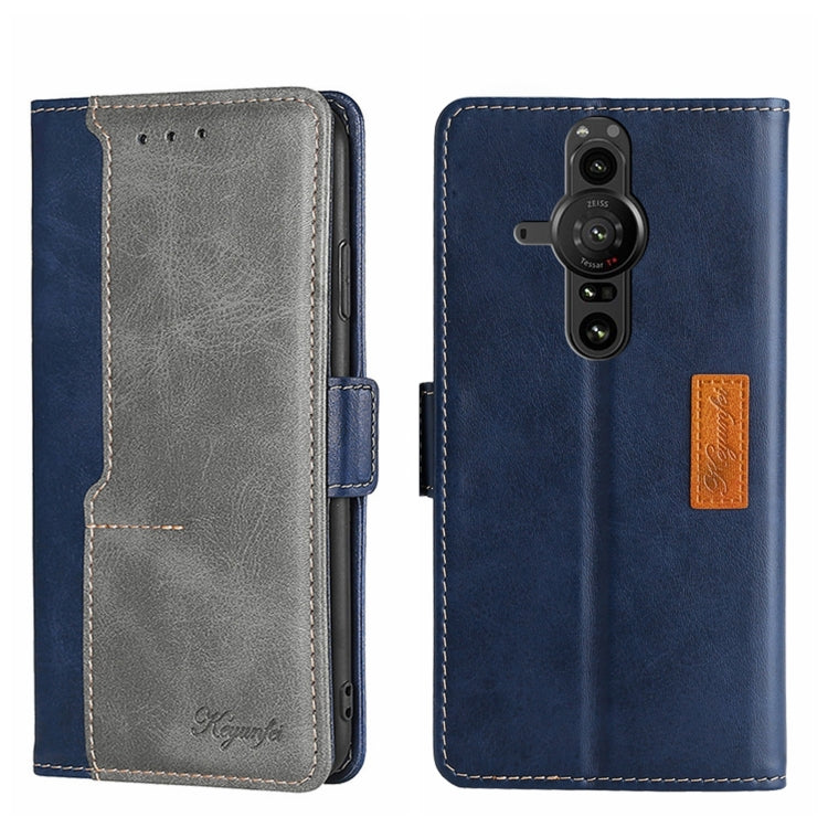 For Sony Xperia Pro-I Contrast Color Side Buckle Leather Phone Case
