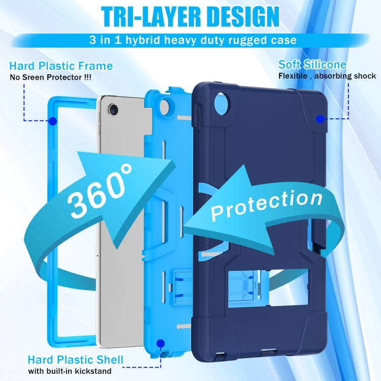 For Lenovo Tab M10 Plus 10.6 3rd Gen 2022 Contrast Color Robot Shockproof Silicone + PC Tablet Case