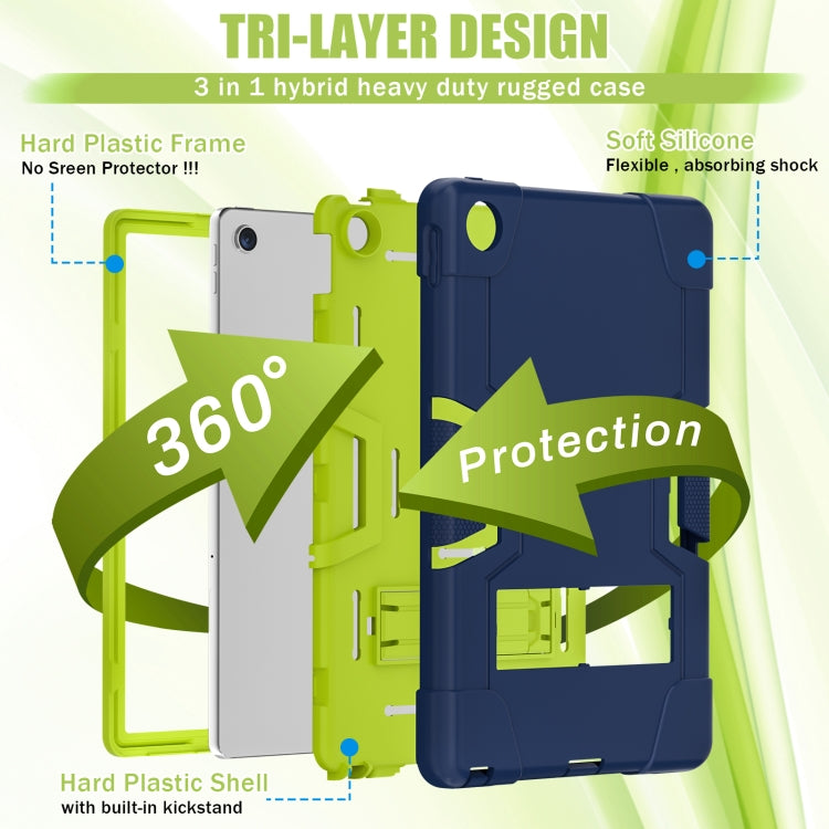 For Lenovo Tab M10 Plus 10.6 3rd Gen 2022 Contrast Color Robot Shockproof Silicone + PC Tablet Case
