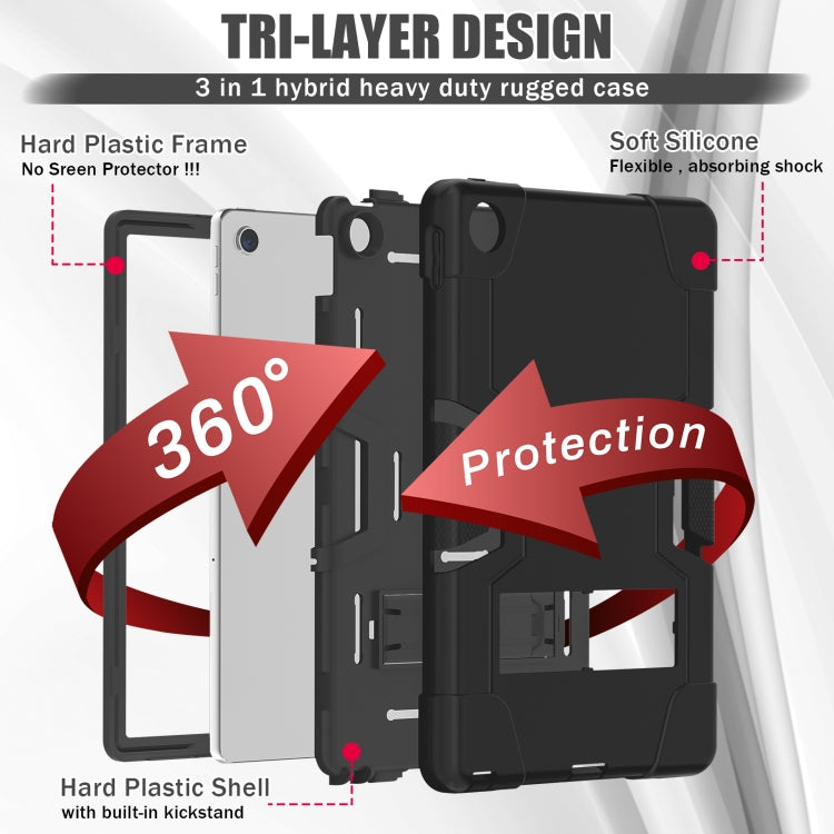 For Lenovo Tab M10 Plus 10.6 3rd Gen 2022 Contrast Color Robot Shockproof Silicone + PC Tablet Case