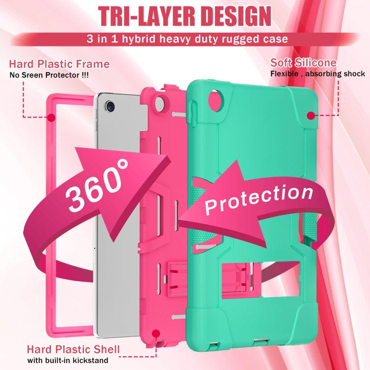 For Lenovo Tab M10 Plus 10.6 3rd Gen 2022 Contrast Color Robot Shockproof Silicone + PC Tablet Case