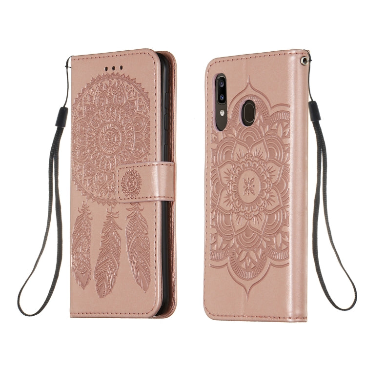 For Galaxy A20 / A30 Dream Catcher Printing Horizontal Flip Leather Case with Holder & Card Slots & Wallet & Lanyard