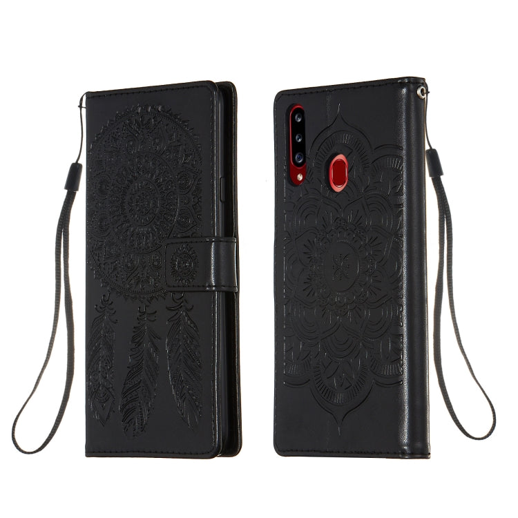 For Galaxy A20s Dream Catcher Printing Horizontal Flip Leather Case with Holder & Card Slots & Wallet & Lanyard