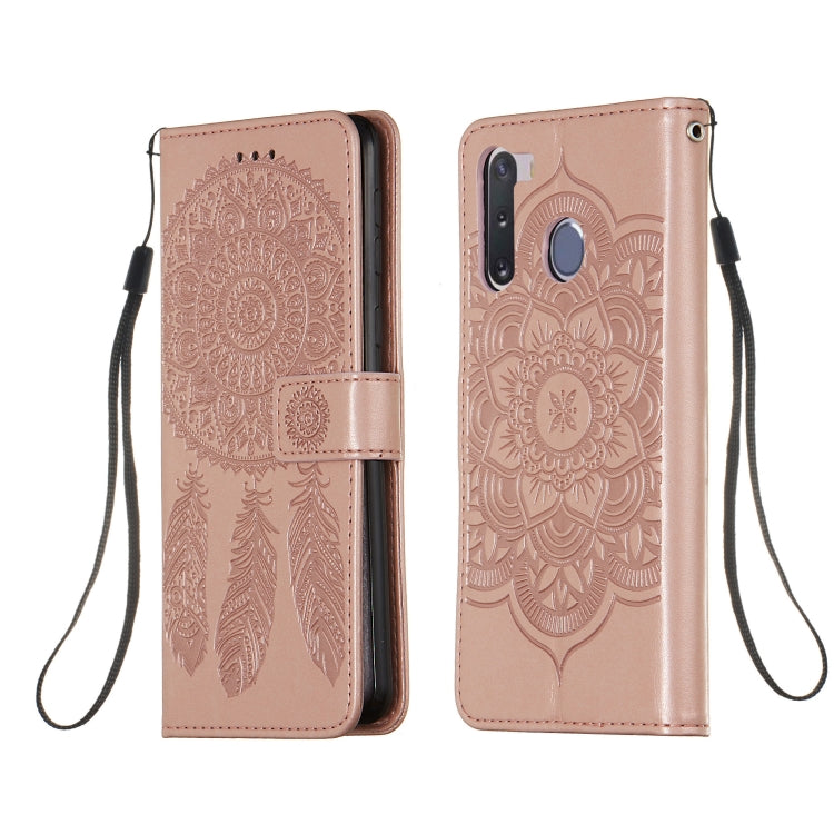 For Galaxy A21 Dream Catcher Printing Horizontal Flip Leather Case with Holder & Card Slots & Wallet & Lanyard