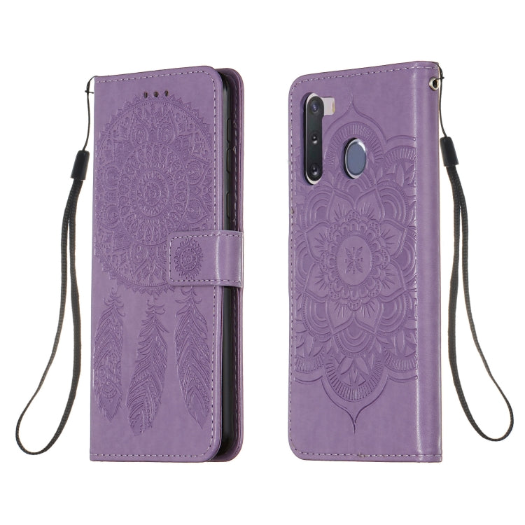For Galaxy A21 Dream Catcher Printing Horizontal Flip Leather Case with Holder & Card Slots & Wallet & Lanyard