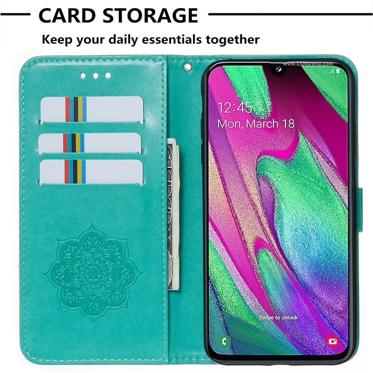 For Galaxy A40 Dream Catcher Printing Horizontal Flip Leather Case with Holder & Card Slots & Wallet & Lanyard