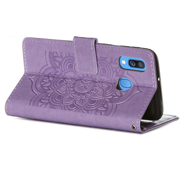 For Galaxy A40 Dream Catcher Printing Horizontal Flip Leather Case with Holder & Card Slots & Wallet & Lanyard