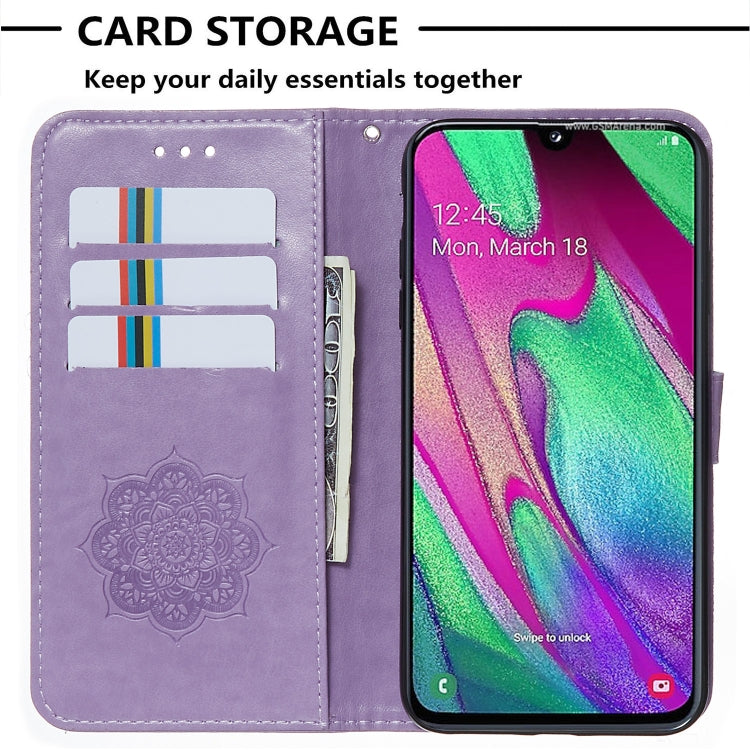 For Galaxy A40 Dream Catcher Printing Horizontal Flip Leather Case with Holder & Card Slots & Wallet & Lanyard