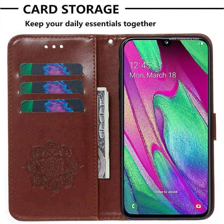 For Galaxy A40 Dream Catcher Printing Horizontal Flip Leather Case with Holder & Card Slots & Wallet & Lanyard