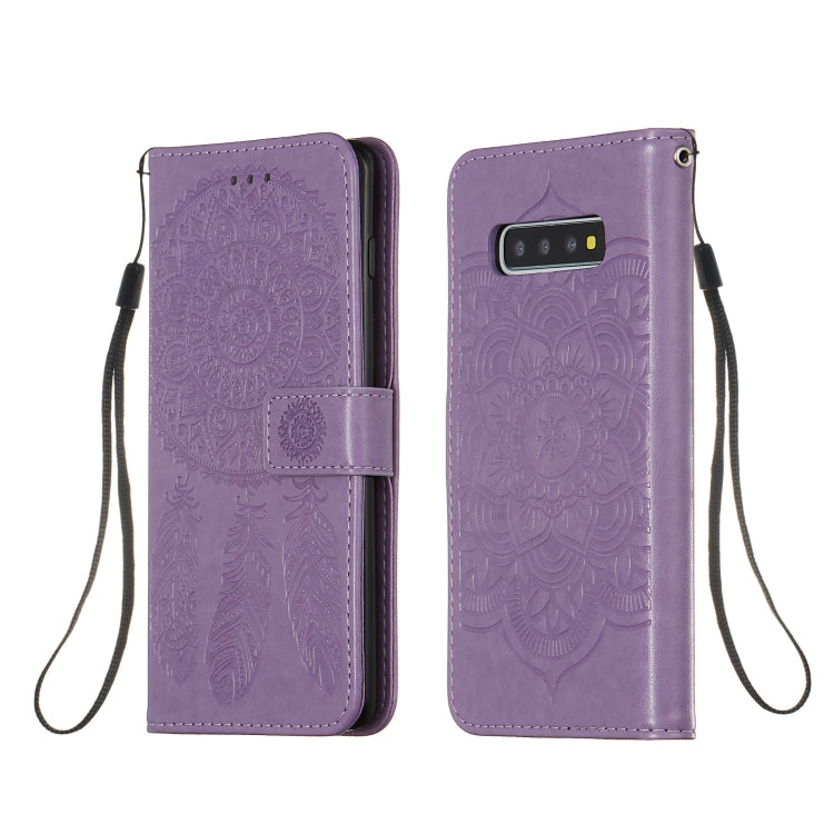 For Galaxy S10 Plus Dream Catcher Printing Horizontal Flip Leather Case with Holder & Card Slots & Wallet & Lanyard