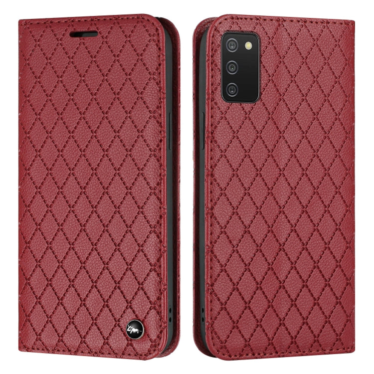 For Samsung Galaxy A03s 166mm S11 RFID Diamond Lattice Flip Leather Phone Case