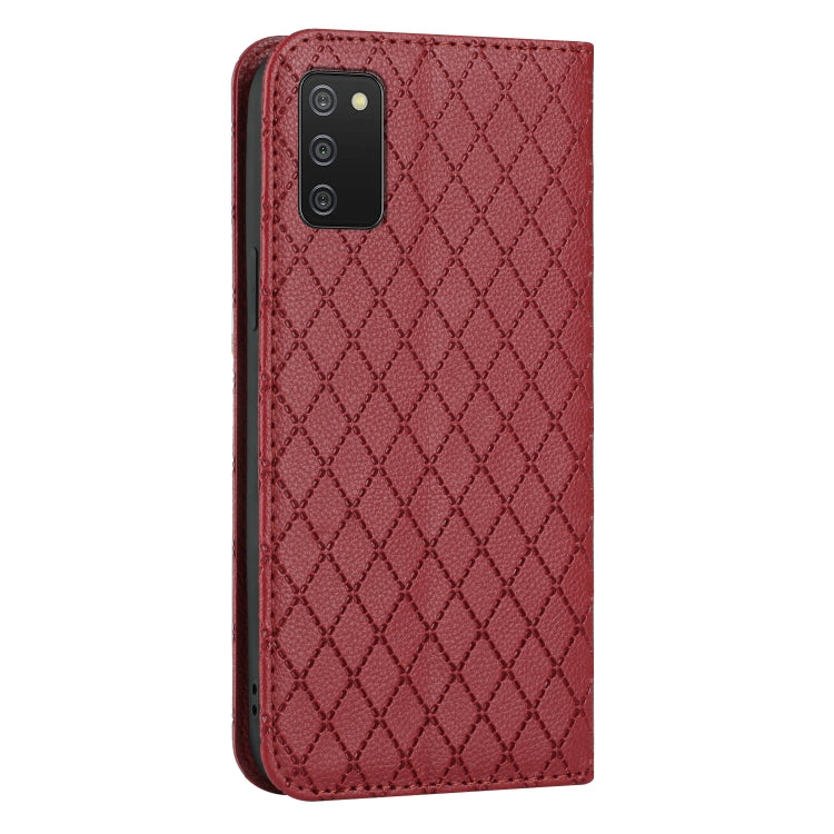 For Samsung Galaxy A03s 166mm S11 RFID Diamond Lattice Flip Leather Phone Case