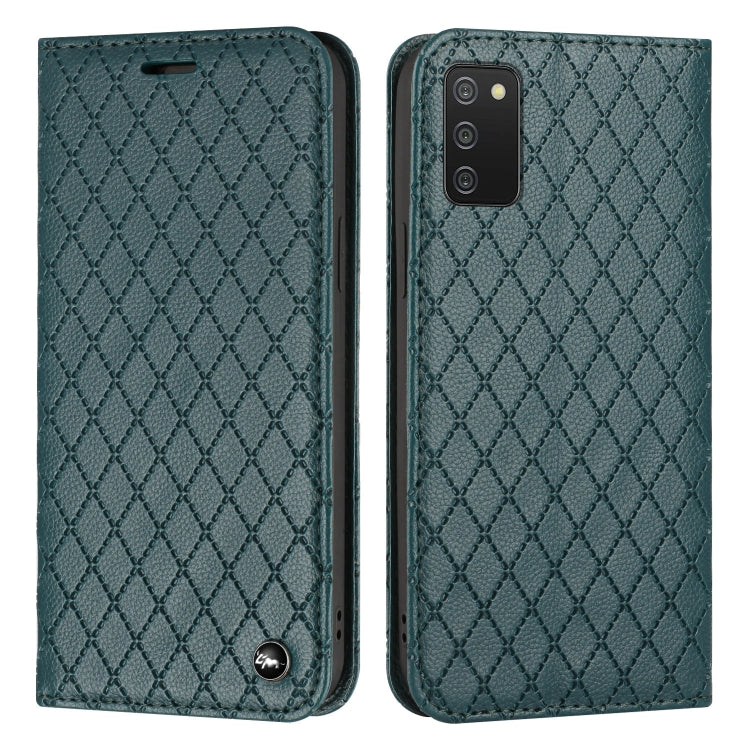 For Samsung Galaxy A03s 166mm S11 RFID Diamond Lattice Flip Leather Phone Case
