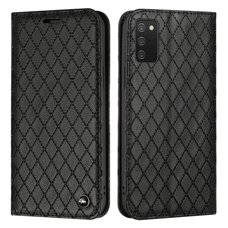 For Samsung Galaxy A03s 166mm S11 RFID Diamond Lattice Flip Leather Phone Case