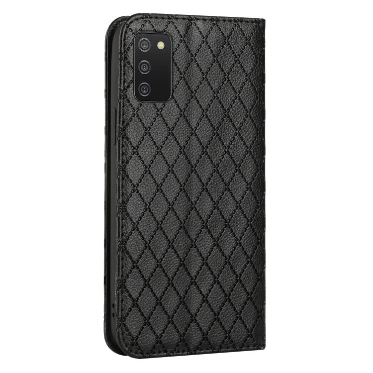 For Samsung Galaxy A03s 166mm S11 RFID Diamond Lattice Flip Leather Phone Case