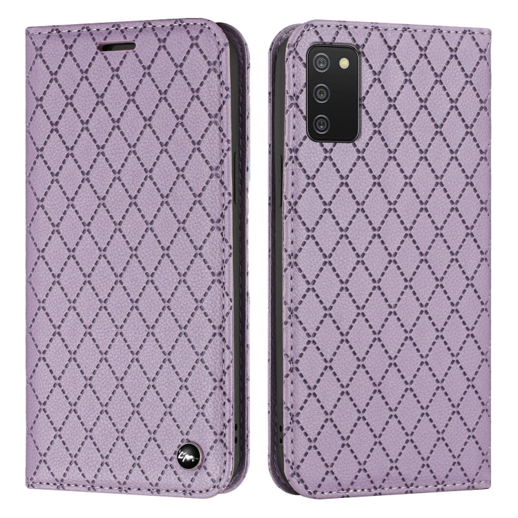 For Samsung Galaxy A03s 166mm S11 RFID Diamond Lattice Flip Leather Phone Case