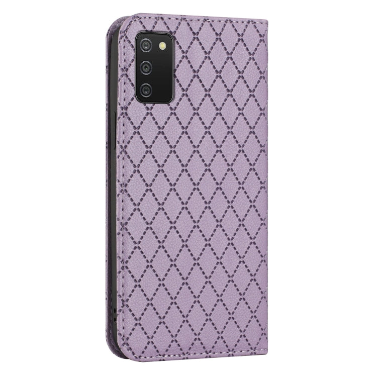 For Samsung Galaxy A03s 166mm S11 RFID Diamond Lattice Flip Leather Phone Case