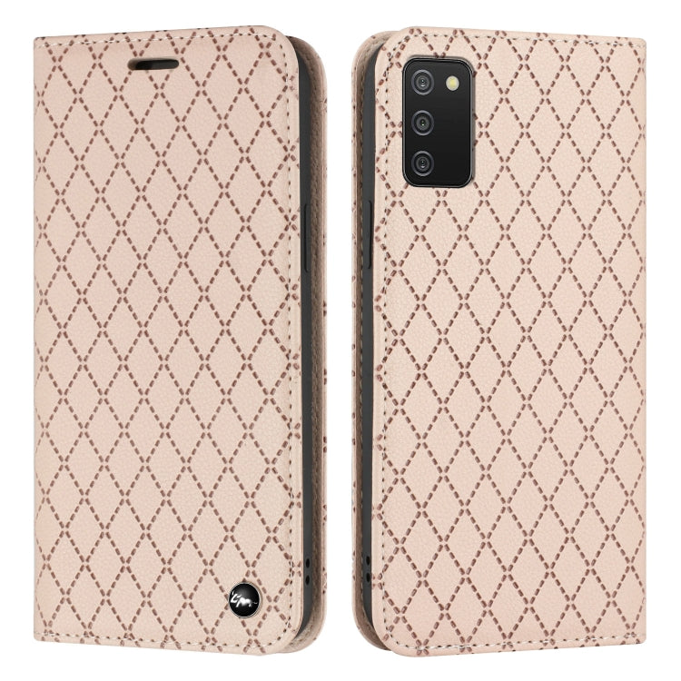 For Samsung Galaxy A03s 166mm S11 RFID Diamond Lattice Flip Leather Phone Case