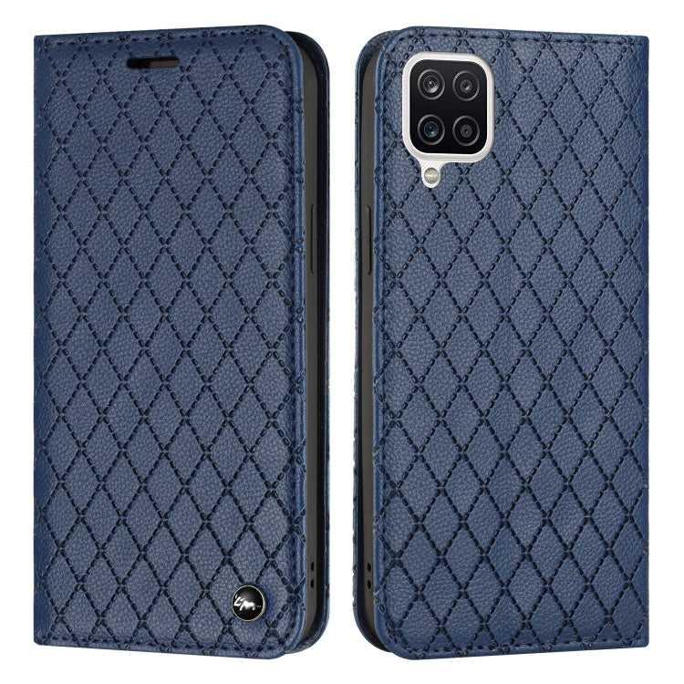 For Samsung Galaxy A12 / M12 S11 RFID Diamond Lattice Flip Leather Phone Case