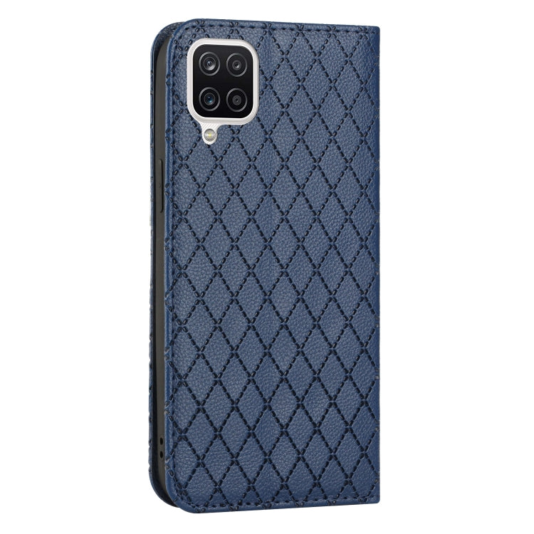 For Samsung Galaxy A12 / M12 S11 RFID Diamond Lattice Flip Leather Phone Case
