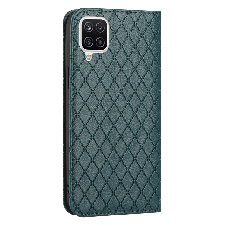 For Samsung Galaxy A12 / M12 S11 RFID Diamond Lattice Flip Leather Phone Case