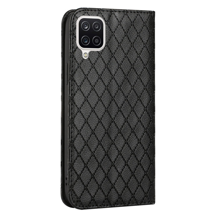 For Samsung Galaxy A12 / M12 S11 RFID Diamond Lattice Flip Leather Phone Case