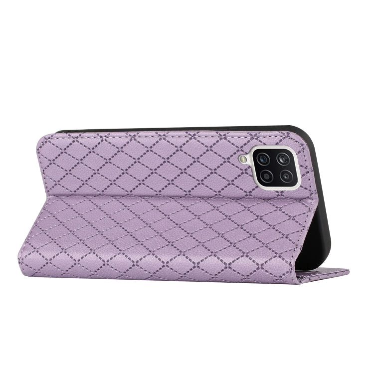 For Samsung Galaxy A12 / M12 S11 RFID Diamond Lattice Flip Leather Phone Case